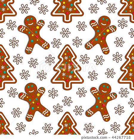 Gingerbread candy seamless pattern - Stock Illustration [44267718] - PIXTA