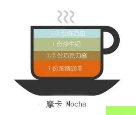 一张图看懂咖啡,各种咖啡的调配比例图,星巴克咖啡调配比例图_大山谷图库