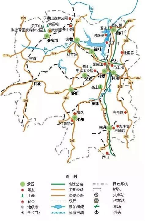 湖南旅游地图·湖南地图全图高清版-云景点