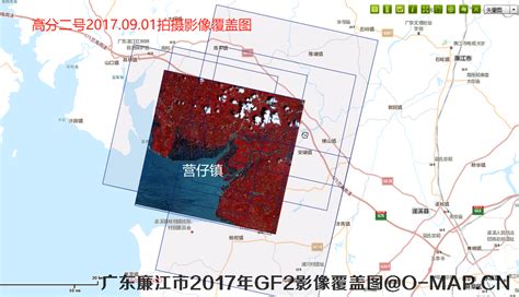 广东省湛江市廉江市2017年GF2影像覆盖图@高分二号卫星
