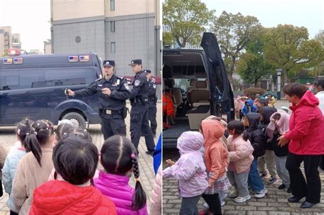 警察“和孩子们一起”上学