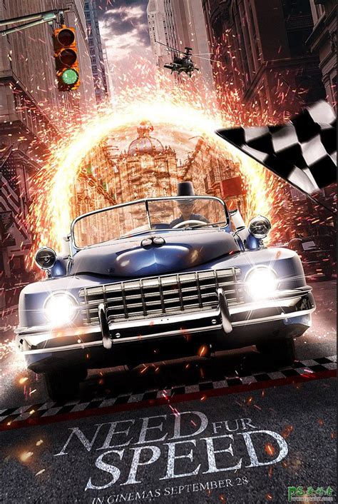 Photoshop海报合成教程：设计魔法小子开车穿越时空的震撼电影海报 - PSD素材网