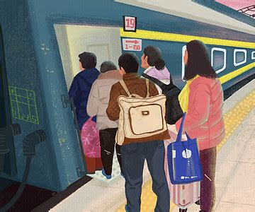 坐火车回家过年插画图片下载_红动中国
