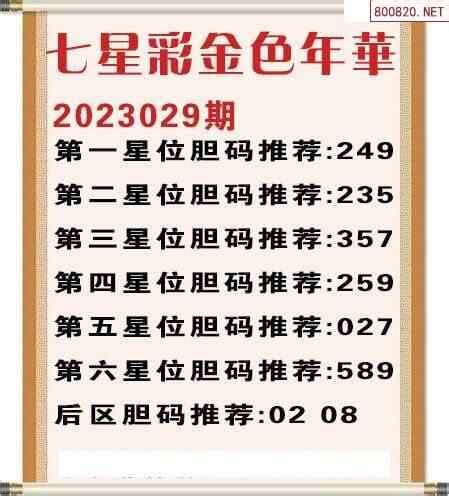 七星彩2023029期金色年华胆码推荐图迷_天齐网