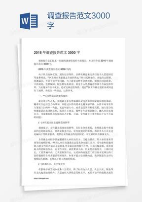 大学生社会调查报告范文3000字Word模板下载_熊猫办公