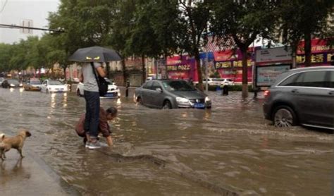 长春雨中感人一幕：大爷疏通下水口 路人为其撑伞