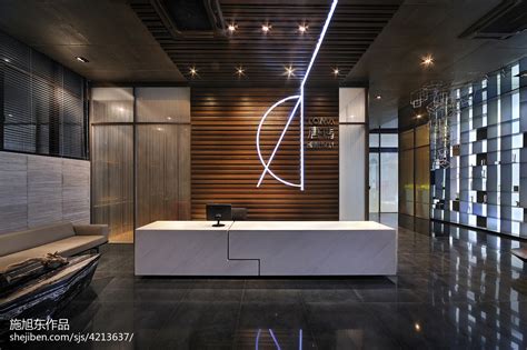 泸州办公室现代风格100平米设计方案 办公室前台装修效果图_装信通网