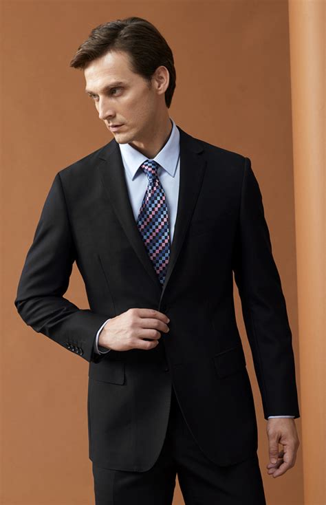黑色毛涤混纺（70%毛）商务西装上衣-男装定制 | 拉雅网，拉雅私定，拉雅私人定制，在线定制领导品牌