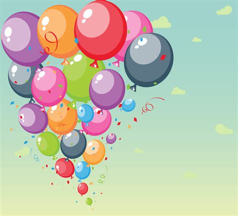 Festive balloons background with sky and clouds 618991 Vector Art at ...