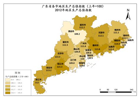 广东省各市地区生产总值指数（上年=100）—2012年地区生产总值指数-3S知识库-地理国情监测云平台