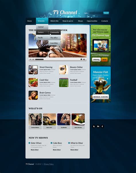 Film & TV Streaming Website Template on Yellow Images Creative Store