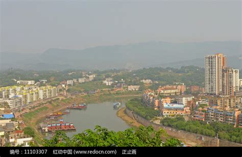 赤水河两岸的四川合江县和贵州赤水市高清图片下载_红动中国