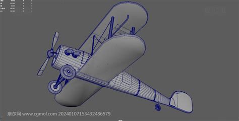 老式双翼飞机maya模型下载 - CG模型 - 微妙网wmiao.com