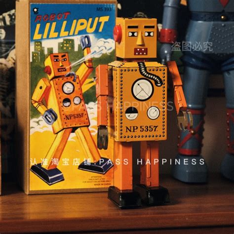 发条铁皮机器人玩具出口复古收藏 大钢牙步行机器人玩具 生日礼物-淘宝网
