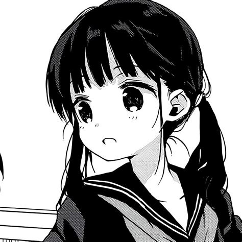 黑白动漫女生温柔头像