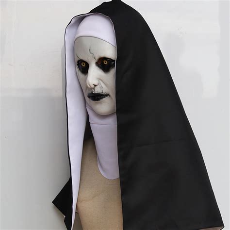 修女面具cos招魂2万圣节恐怖面具鬼脸电影视整蛊吓人修女面具头套-阿里巴巴