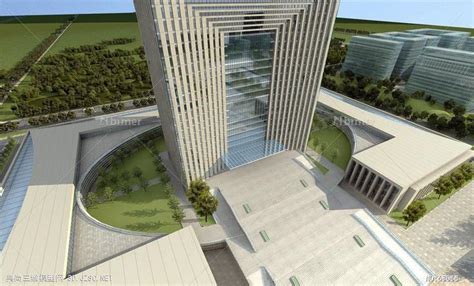 兰州新区政府行政中心方案办公楼SU模型 SU建筑三维模型免费下载SU模型