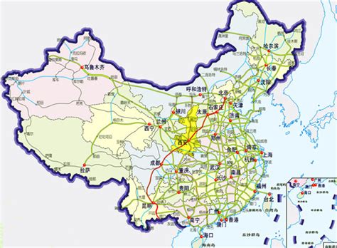 中国高速铁路网四纵四横骨干网线路图