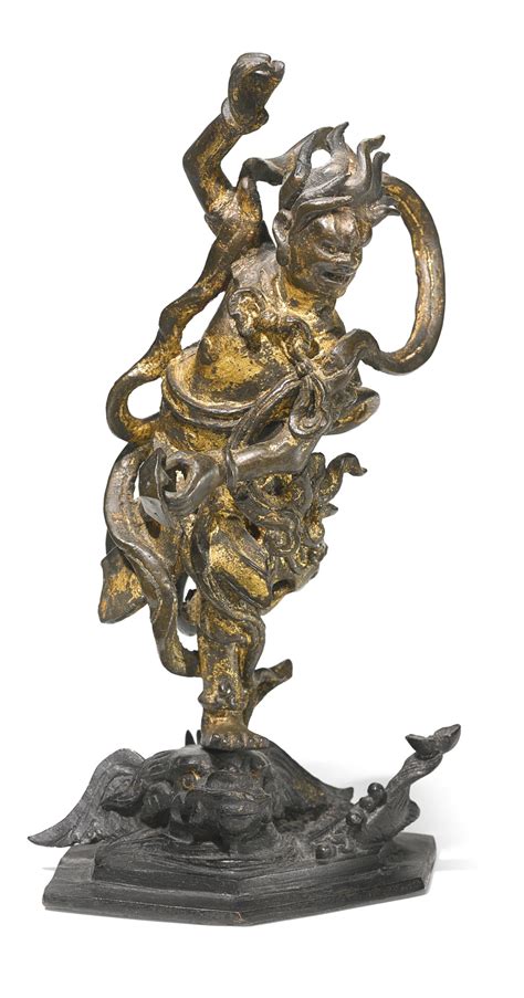 (#206) A GILT-BRONZE FIGURE OF KUI XING MING DYNASTY, 17TH CENTURY