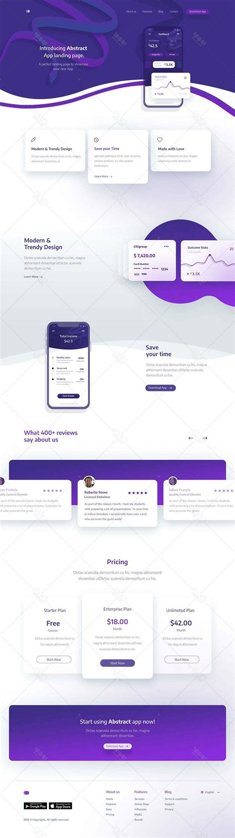 金融宣传科技创意紫色互联网企业官网app下载推广落地页着陆页 ...