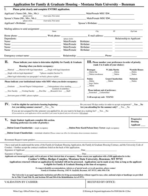 Fillable Online montana Download Printable Housing Application ...