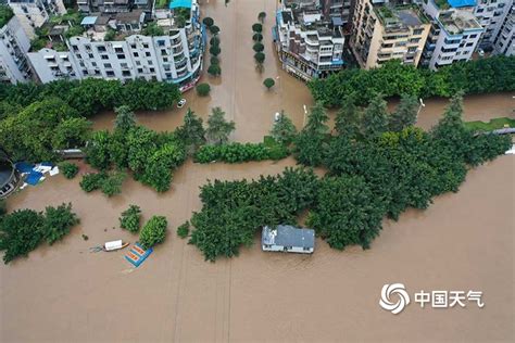 直击四川乐山洪水现场 城市内涝严重-天气图集-中国天气网