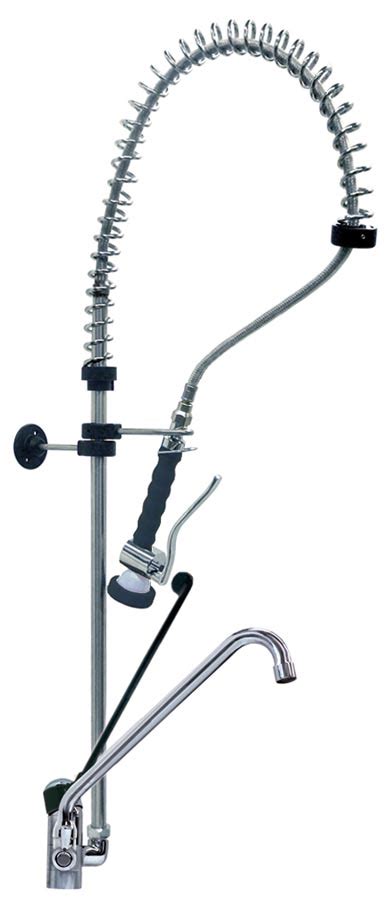pre-rinse unit with single lever monobloc tap long lever spo