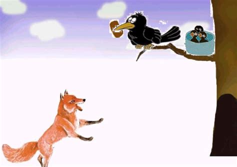 卡通手绘狐狸与乌鸦|插画|儿童插画|小鱼到此一游 - 原创作品 - 站酷 (ZCOOL)