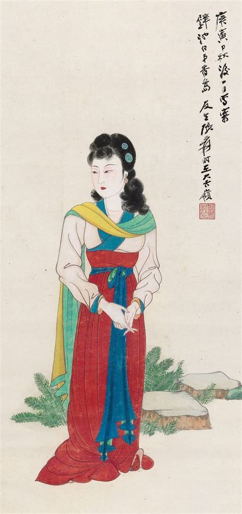 张大千仕女图图片