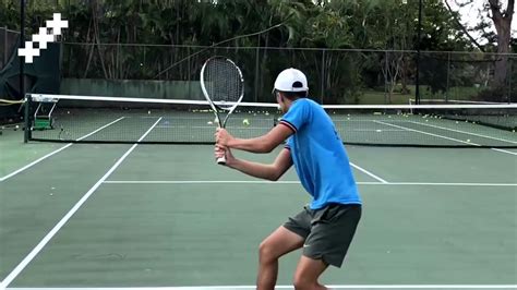 网球超慢动作反手直线训练_腾讯视频