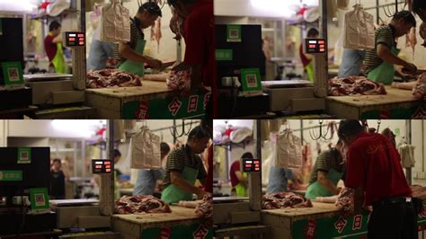 凌晨街边卖猪肉的商贩分解猪肉_1920X1080_高清视频素材下载(编号:6555813)_实拍视频_光厂(VJ师网) www.vjshi.com
