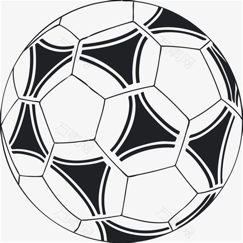 矢量图黑白立体足球png元素素材图片下载-万素网