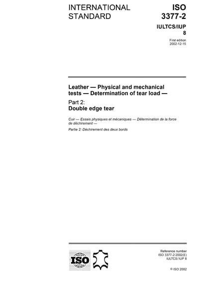 ISO 3377-1:2011 - Leather - Physical and mechanical tests ...