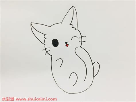 甜甜私房猫简笔画教程图片 起司猫怎么画 起司猫的画法[ 图片/1P ] - 才艺君
