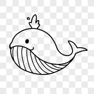 快乐的鲸鱼卡通画 简单跳出水面的鲸鱼简笔画画法 鲸鱼儿童画画法(2)[ 图片/13P ] - 才艺君