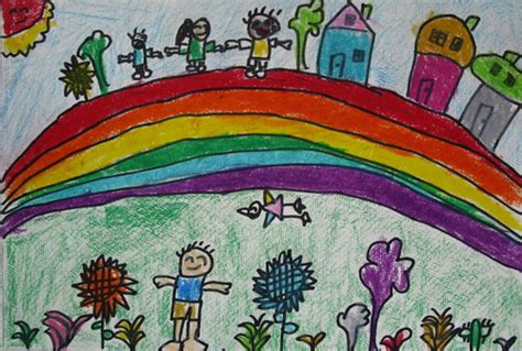 六一儿童节孩子在彩虹上玩耍素材图片免费下载-千库网