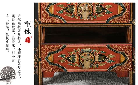 实木古典西藏式仿古储物立柜-美间设计