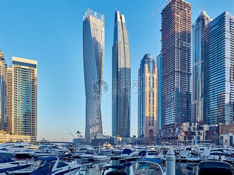 迪拜码头白天天际线阿拉伯联合酋长国高清图片下载-正版图片300154660-摄图网