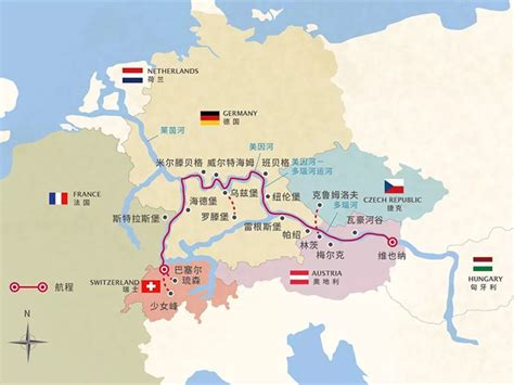 莱茵河流域地图图片