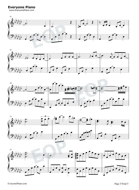 再见-王俊凯五线谱预览3-钢琴谱文件（五线谱、双手简谱、数字谱、Midi、PDF）免费下载