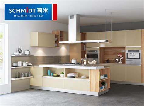 米色敞开式厨房整体橱柜效果图 厨房整体橱柜效果图_精选图集-橱柜网