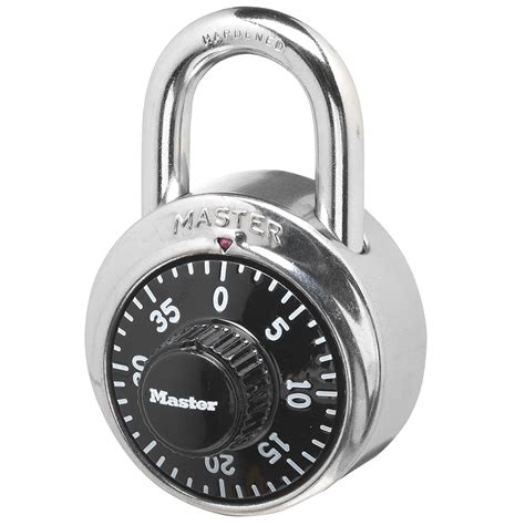 Master Lock 1500D, Preset Combination Padlock, 1-7/8 in. Wide, Black ...