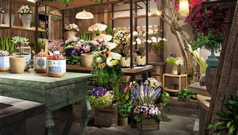 花店里有鲜花女商在花店里盛着各种高清图片下载-正版图片504860502-摄图网