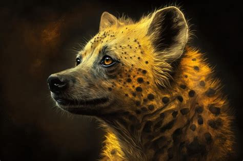 Premium Photo | Hyena face close up in detail
