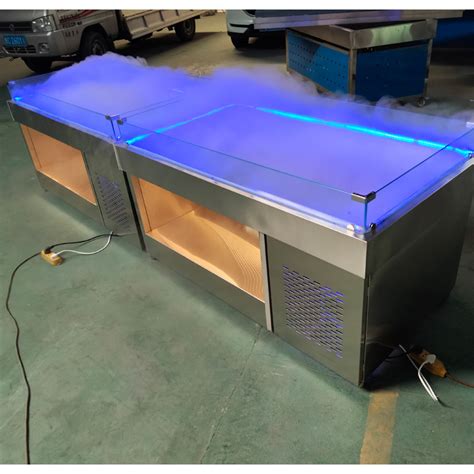 海鲜冰台商用不锈钢冰鲜台超市饭店冷冻展示柜卧式点菜柜保鲜柜-阿里巴巴