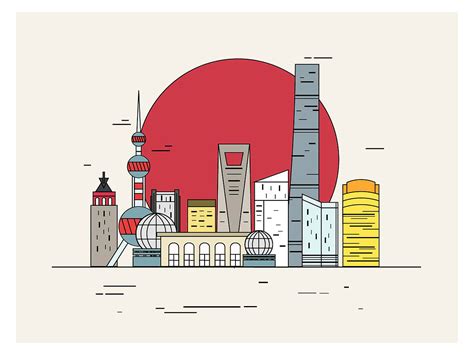 上海外滩建筑扁平插画临摹练习|插画|商业插画|BBOOM_ - 原创作品 - 站酷 (ZCOOL)