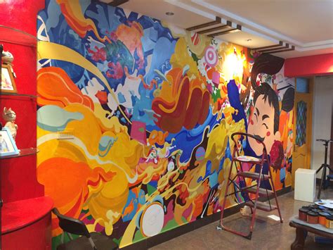 幼儿园室内壁画墙体彩绘手绘墙|纯艺术|绘画|中绘壁画 - 原创作品 - 站酷 (ZCOOL)