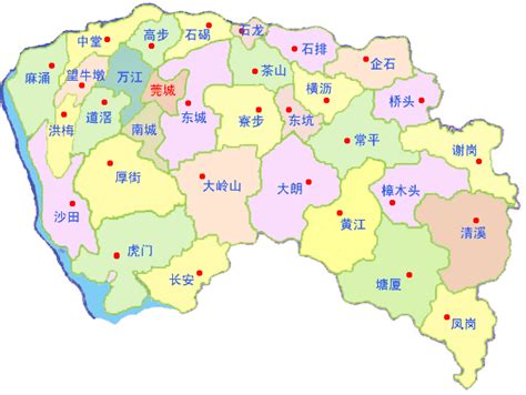 东莞市行政区划图图片 东莞市行政区划图图片