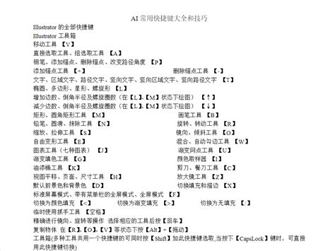 AI 快捷键大全_梦幻七色花-站酷ZCOOL