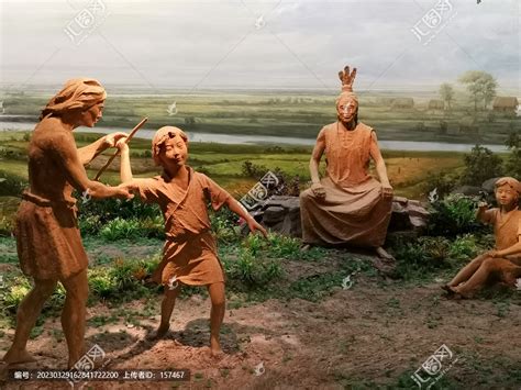 良渚文化原始人类生活场景,雕塑艺术,文化艺术,摄影素材,汇图网www.huitu.com
